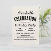 Klassieke Rustieke Dubbele Verjaardagsfeest Kaart (Staand voorkant)