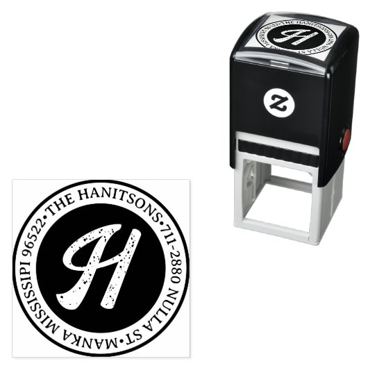 Klassieke Rustieke Familienaam Retoadres Circulair Zelfinktende Stempel (In situ)