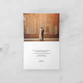 Klassieke rustieke houtnerf textuur Winter bruilof Bedankkaart (Binnen)