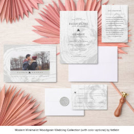 Klassieke Rustieke Houtnerf Winter Huwelijk Chic F Save The Date