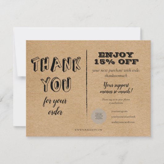 Klassieke Rustieke Kracht Bedankt Voor Bestelling (Voorkant)