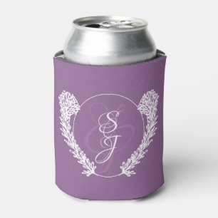 Klassieke rustieke Monogram Lavendel Paarse bruilo Blikjeskoeler