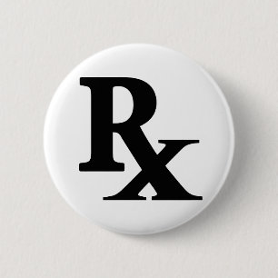Klassieke Rx Pharmacy Icon print apotheker cadeau Ronde Button 5,7 Cm