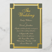 Klassieke Sage Groen en Wit Folie Uitnodiging (Voorkant)