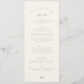 Klassieke Sage Groene Kalligrafie Formele Bruiloft Menu (Voorkant)