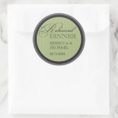 Klassieke Sage Pinstripe Rehearsal Dinner Sticker (Tas)