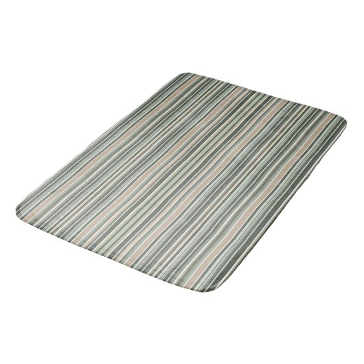 Klassieke Sage Stripes Badmat (Gekanteld)