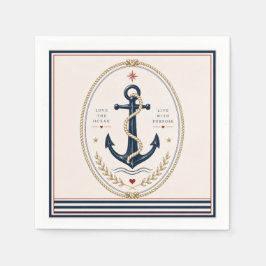 Klassieke Sailorcore maritieme papieren servetten