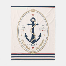 Klassieke Sailorcore Zeevaart Worpdeken Fleece Deken