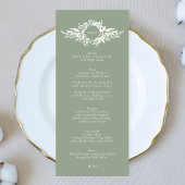 klassieke salie groene bladkrans monogram Huwelijk Menu