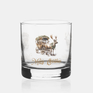 Klassieke salie heilig groen goud Rendier Kerstmis Whisky Glas