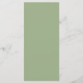 Klassieke Saliegroene Bloemige Monogram Wapen Huwe Menu (Achterkant)