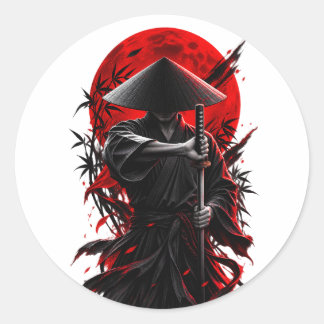 Klassieke Samurai Ronde Stickers
