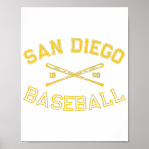 Klassieke San Diego California Baseball Retro Vi Poster