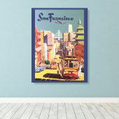 Klassieke San Francisco Kabeltram Reisposter Kunst Canvas Afdruk (Insitu (Houten vloer))