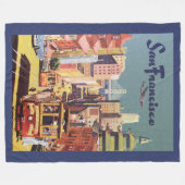 Klassieke San Francisco Kabeltram Reisposter Kunst Fleece Deken (Voorkant (Horizontaal))