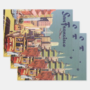 Klassieke San Francisco Kabeltram Reisposter Kunst Inpakpapier Vel