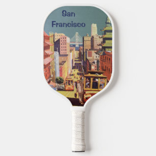 Klassieke San Francisco Kabeltram Reisposter Kunst Pickleball Paddle