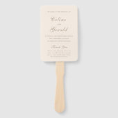 Klassieke Sandy Neutral Elegant Wedding Programma Handwaaier (Voorkant)