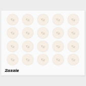Klassieke Sandy Neutrale Elegante Trouw Ronde Sticker (Vel)