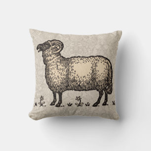 Klassieke Schapen Illustratie: Boerderij Kunst Kussen