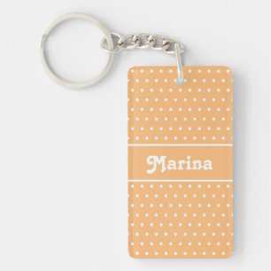 Klassieke Schattigee naam Polka Dot Licht Sinaasap Sleutelhanger