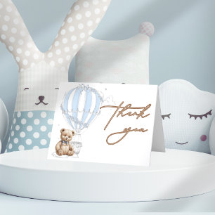 Klassieke Schattigee Teddy Bear Toile Balloon Kall Bedankkaart