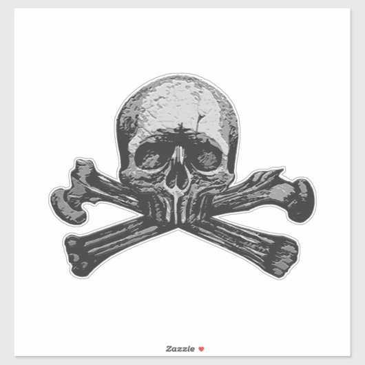 klassieke schedel en dwarsbeenderen sticker (Vel)
