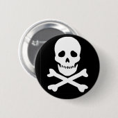 klassieke schedel en kruisbeenderen ronde button 5,7 cm (Voorkant /achterkant)