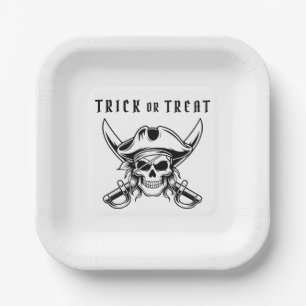 Klassieke schedel van een piraat trick or treat Ha Papieren Bordje
