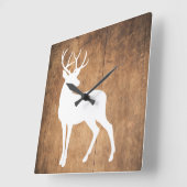 Klassieke Schoonheid Hout & Hert Vierkante Klok (Hoek)