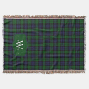 Klassieke Schotse Black Watch Tartan Plaid Monogra Deken