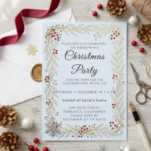 Klassieke Schotse Kerstparty Uitnodiging in Script
