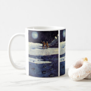 Klassieke Science-Fiction Astronaut Aliens op Maan Koffiemok