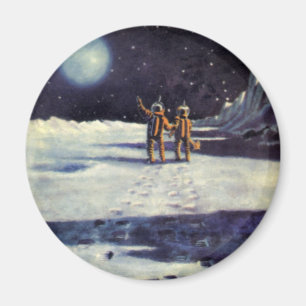 Klassieke Sciencefiction Astronaut Aliens op Maan Magneet