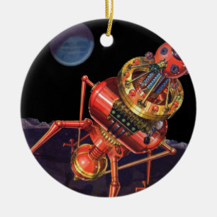 Klassieke Sciencefiction-astronaut met buitenaards Keramisch Ornament