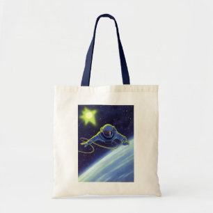 Klassieke Sciencefiction Astronaut op een ruimtewa Tote Bag