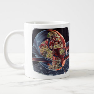 Klassieke Sciencefiction Astronaut Raket Ruimtesch Grote Koffiekop