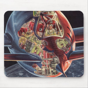 Klassieke Sciencefiction Astronaut Raket Ruimtesch Muismat