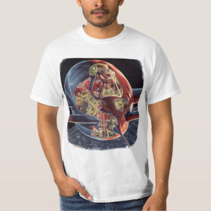 Klassieke Sciencefiction Astronaut Raket Ruimtesch T-shirt