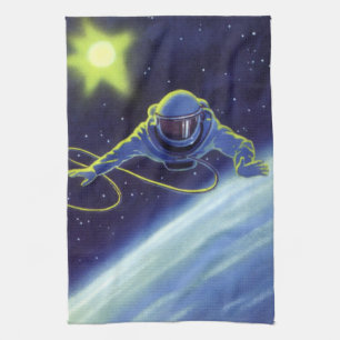 Klassieke Sciencefiction Astronaut Tijdens een rui Theedoek