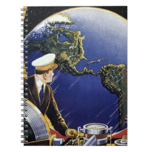 Klassieke Sciencefiction-astronauten in een baan o Notitieboek