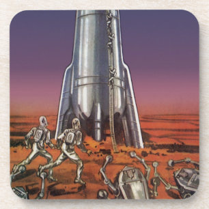 Klassieke sciencefiction, astronauten, kever, alie drankjes onderzetter