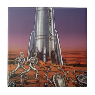 Klassieke sciencefiction, astronauten, kever, buit tegeltje