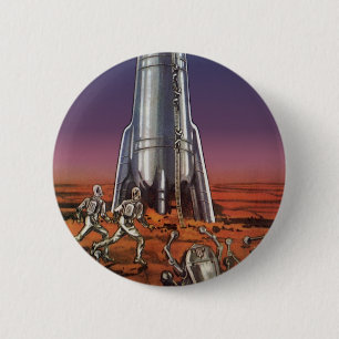 Klassieke sciencefiction, astronauten Kever Buiten Ronde Button 5,7 Cm
