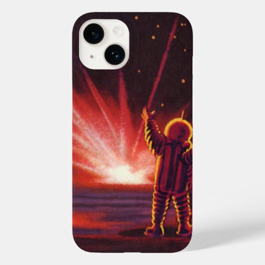 Klassieke Sciencefiction Buitenaardse Alien Rode P Case-Mate iPhone Case (Achterkant)