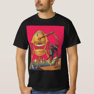 Klassieke Sciencefiction Buitenaardse Robot Grijpt T-shirt