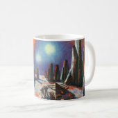 Klassieke sciencefiction buitenlandse planeet met koffiemok (Voorkant rechts)
