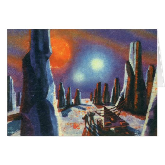 Klassieke sciencefiction buitenplaneet met buitena (Voorkant Horizontaal)