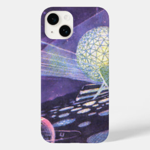 Klassieke sciencefiction, een gloeiende bol met bu Case-Mate iPhone 14 hoesje